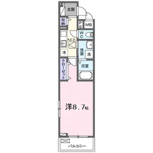 メルヴェーユ七里【1階】の間取り
