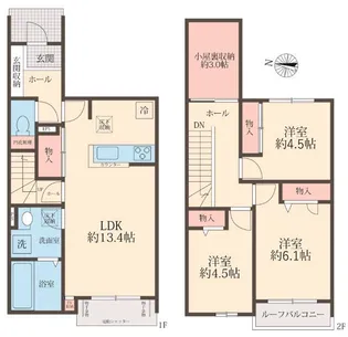 埼玉県さいたま市見沼区大字南中丸【タウンハウス】の間取り