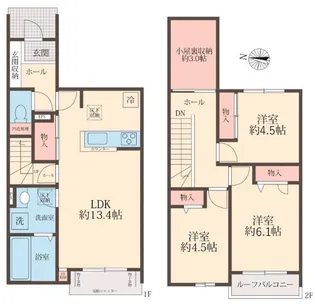 埼玉県さいたま市見沼区大字南中丸【タウンハウス】の間取り