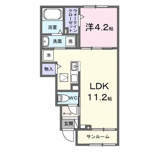 グラースソレイユ【1階】の間取り