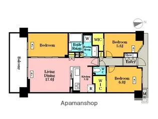 デュオヒルズ西大宮ザ・グランテラス【215号室号室】の間取り