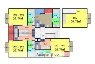 アズリア岩槻【203号室】の間取り