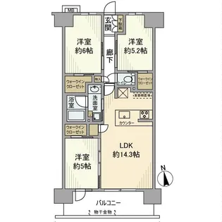 サンクレイドル岩槻ステーションウィズ【4階】の間取り