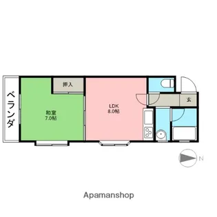 宮本ハイツ【101号室】の間取り