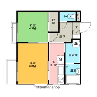 メゾンニューかがやき【202号室】の間取り