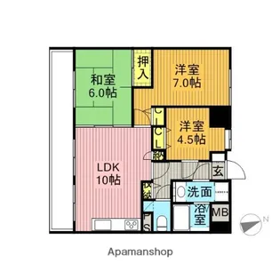マルジューマンション【9階】の間取り