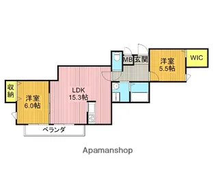 ベルパーク常盤【106号室】の間取り