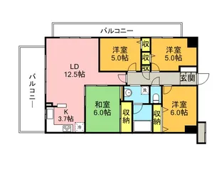 エクシオ中浦和レジデンス【6階】の間取り
