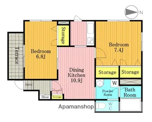 キャットスクエアB【102号室】の間取り