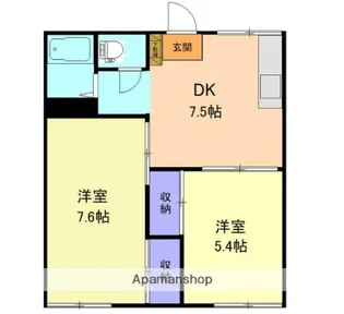 原山ハイツ【1階】の間取り