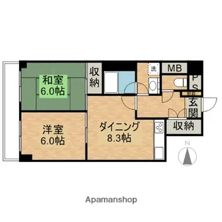 浦和仲町スカイマンション【4階】の間取り