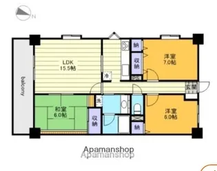 ライオンズガーデン浦和【6階】の間取り