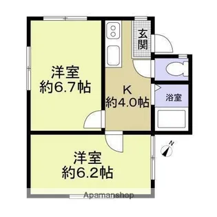 ジュネス八洲【202号室】の間取り