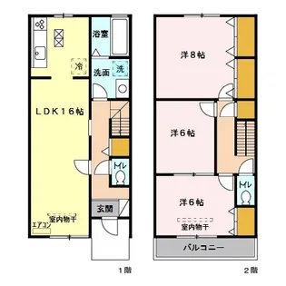 埼玉県さいたま市緑区大字中尾【テラスハウス】の間取り