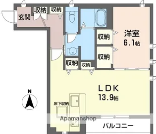 ヴィア浦和常盤【103号室】の間取り