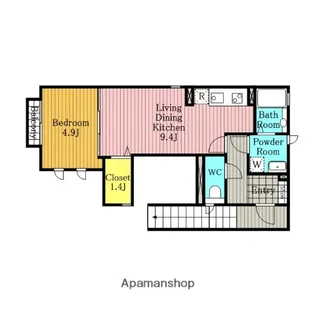DEARCOURT【201号室】の間取り