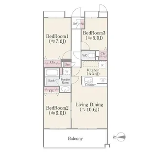 FIROUGE白幡【1階】の間取り