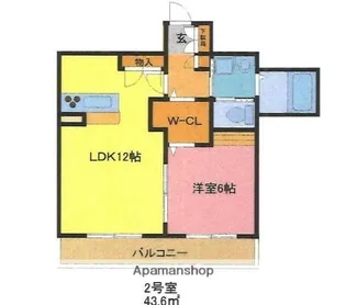岸町Tハウス【102号室】の間取り