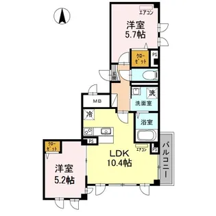 SKYE浦和仲町【2階】の間取り