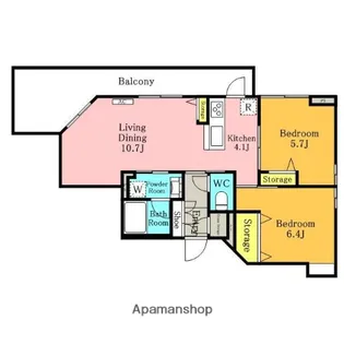 VILLA 彩の杜【1階】の間取り