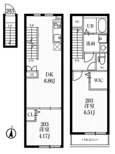 ミハス浦和【2階】の間取り
