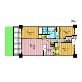 グランカーサ北浦和【1階】の間取り