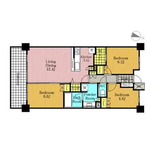 グランカーサ北浦和【5階】の間取り