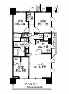 ザ・パークハウス浦和レジデンス【11階】の間取り