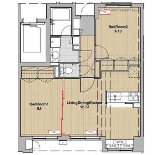 LASANTE浦和常盤公園【7階】の間取り