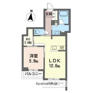 プライムコート岸町【202号室】の間取り