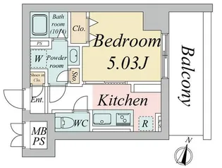 エスティメゾン浦和【0404号室】の間取り