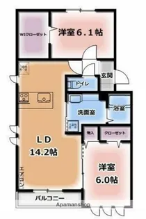 メルヴェーユイイダ芝原【1階】の間取り