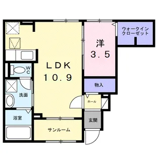 サンライズ プライム【1階】の間取り