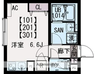 イクシオ DAITA VALLEY【1階】の間取り