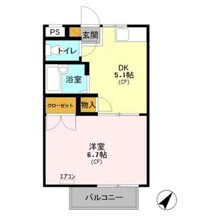 コンフォール大牧【2階】の間取り