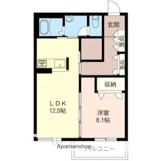 ペレンデール岸町【205号室】の間取り