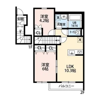 コントレイルⅠ【203号室】の間取り
