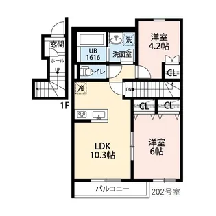 コントレイルⅡ【204号室】の間取り