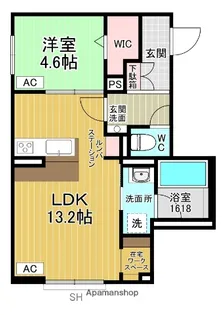 ケイティ プレイス【1階】の間取り