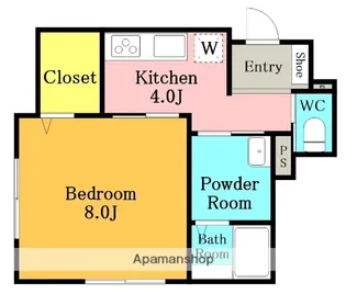 COCORU【102号室】の間取り