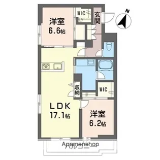 カスカード北浦和【1階】の間取り