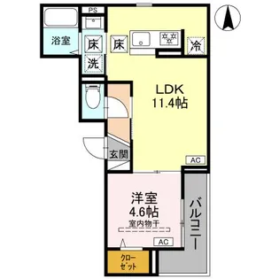 ノーブルラフィネ蕨【1階】の間取り