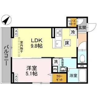 ノーブルラフィネ蕨【1階】の間取り