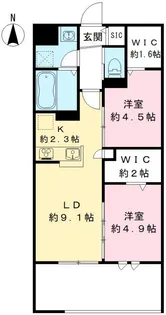 芝弥生レジデンス【202号室号室】の間取り