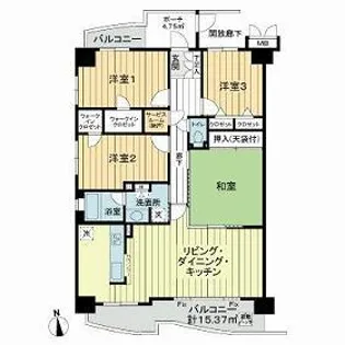 ベルシャトゥ東浦和【2階】の間取り