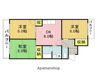 ホワイトオーク・ヴィラ中尾台【2階】の間取り