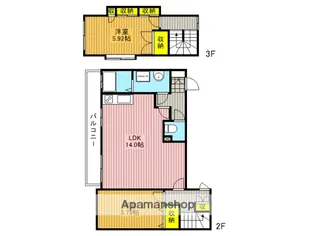 アトリエノア【202号室】の間取り