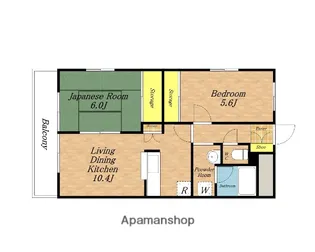 コーポラス日和Ⅱ【304号室】の間取り