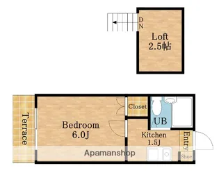 コーポサントーレア【1階】の間取り