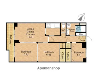 武蔵浦和第2ローヤルコーポ【405号室】の間取り